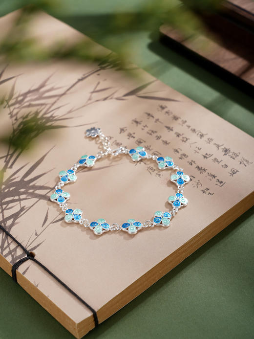 子佩集【四叶安好】S990银手链【MXSL011】四叶草花丝珐琅彩2510 商品图8