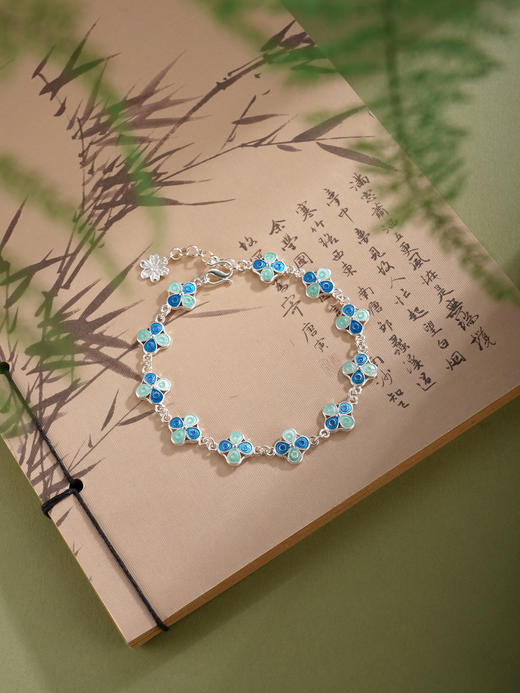 子佩集【四叶安好】S990银手链【MXSL011】四叶草花丝珐琅彩2510 商品图9