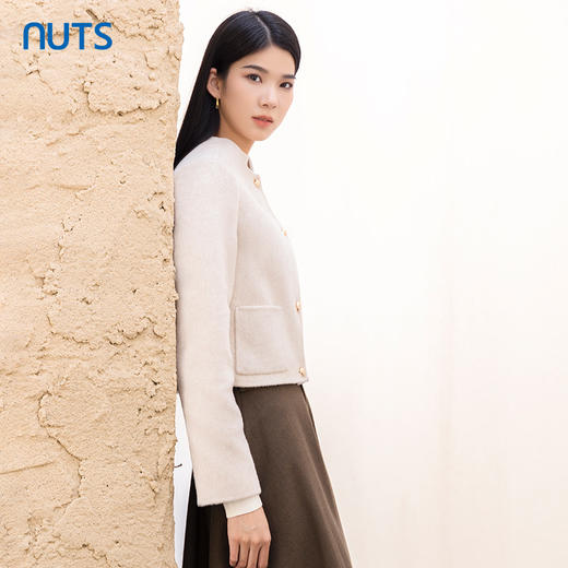 NUTS商场同款冬季时尚气质小香风直筒手工呢料短外套女4421501A1 商品图2