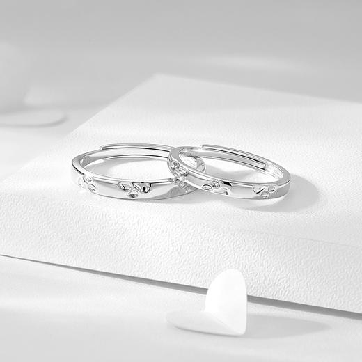 卡蒂罗KADER 足银999 豹豹猫猫情侣对戒 俏皮灵动原创可爱爪印设计素圈百搭可调节一对 炽热的爱意 携手一生 戒指 商品图8