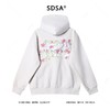 SDSA秋冬新款痞帅男装简约刺绣植物花卉字母拉链连帽卫衣开衫百搭 商品缩略图4