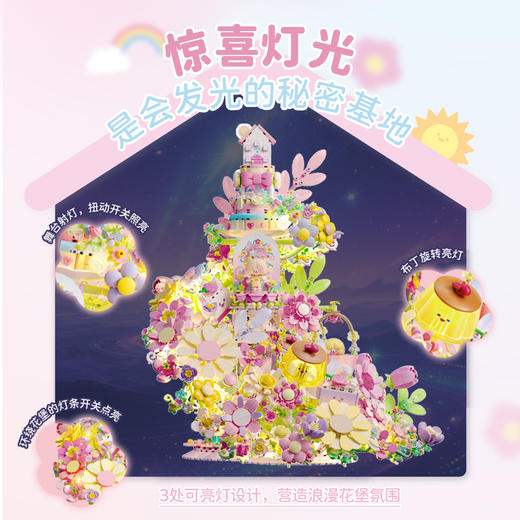 【礼物优选】森宝积木RiCO甜心花堡手工拼装积木花城堡收藏摆件 商品图4