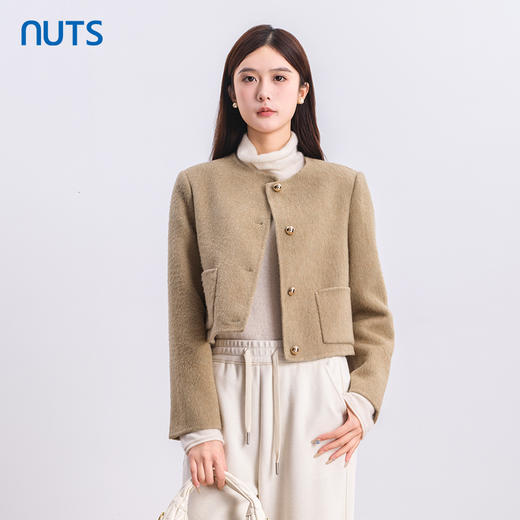 NUTS商场同款冬季时尚气质小香风直筒手工呢料短外套女4421501A1 商品图1