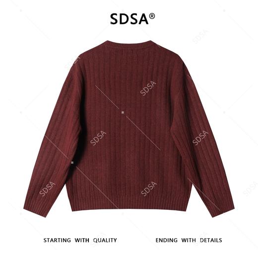 2161SDSA男士秋冬新款痞帅男装韩版简约纯色竖纹圆领毛衣慵懒风针织衫 商品图4