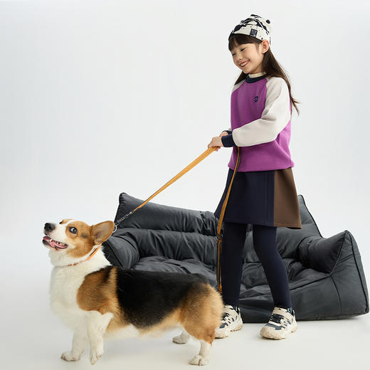 漫画家【双拼小腰裙】儿童腰裙25秋冬女童吸湿发热拼色A字腰裙 商品图1