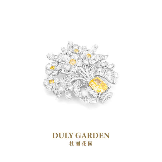 杜丽花园DULY GARDEN 法国高端设计胸针品牌黄色雏菊花瓶礼品配饰 11315ZW 商品图3