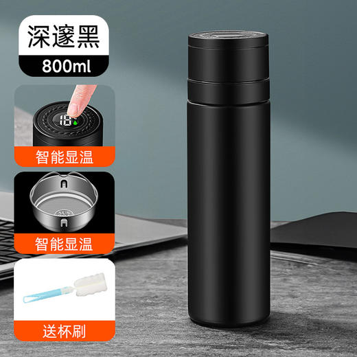 【男士伴侣！智能显温！单手秒开！】温显保温杯 316不锈钢速开杯水杯 户外便携泡茶杯 车载茶水分离杯子 商品图8