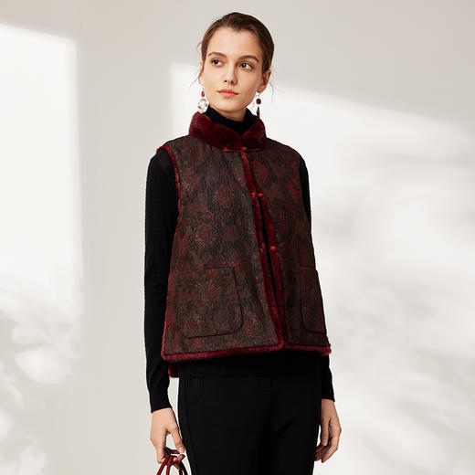 TANGYcollection2025冬季新品商场同款莨绸双面穿女士马夹L254014 商品图1