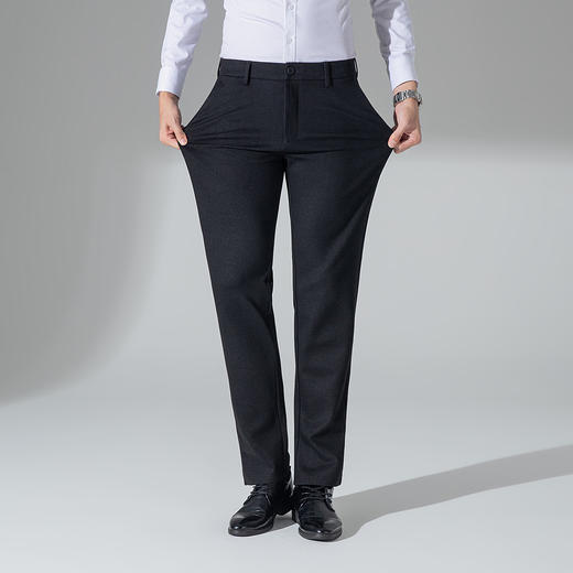 罗蒙秋冬款休闲裤男士磨毛双面拉毛如意腰设计显腿长舒适百搭上班通勤长裤子 商品图2