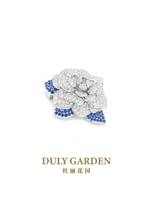 杜丽花园DULY GARDEN法国高端设计胸针品牌蓝宝玫瑰花送礼品配饰 11398ZW 商品图3