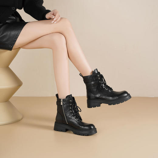 Westory2025年冬季厚底牛皮马丁靴甜酷休闲百搭短靴S25DS86251 商品图1