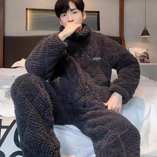 【GZ】无忧购男士三层夹棉加厚加绒家居服睡衣套装（截单后7天发货) 商品图2