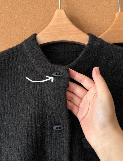 toughsen煤炭灰牛角针织马甲开衫背心8102101 商品图10