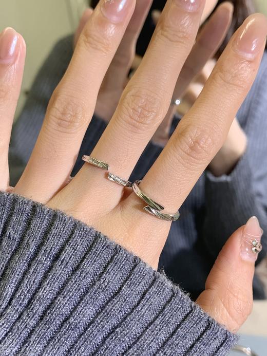 【999足银】卡蒂罗KADER 无限热恋情侣对戒 浪漫神秘莫比乌斯环爱不停息简约百搭原创设计素圈开口可调节一对 商品图6