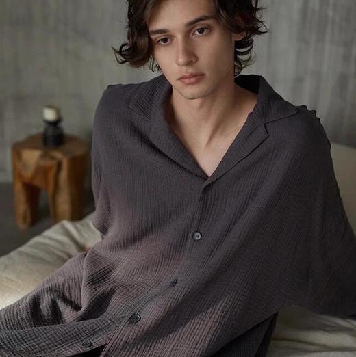 柔软亲肤高级感棉纱家居服｜岚束LANSHU·叶落秋声100棉OVERSIZE版型 男女同款中国风家居服 商品图3