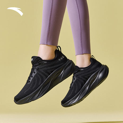 安踏（ANTA）叶子丨跑步鞋女子缓震回弹运动鞋厚底增高轻便跳绳鞋女122535515 基础黑-6 商品图1