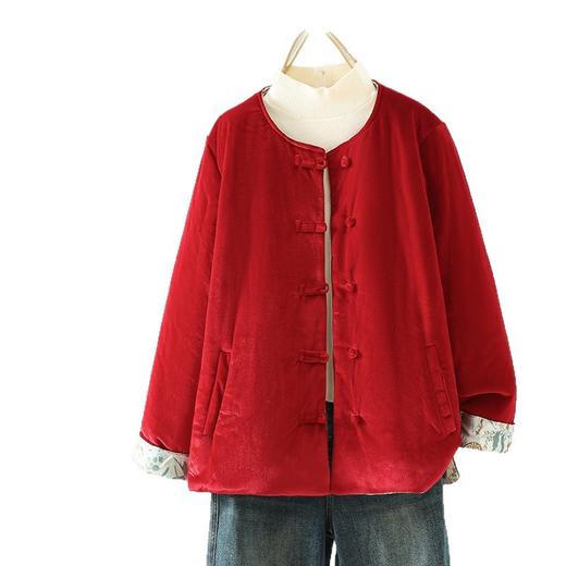 GYH 3757新中式棉服丝绒复古保暖外套国风棉衣 商品图4