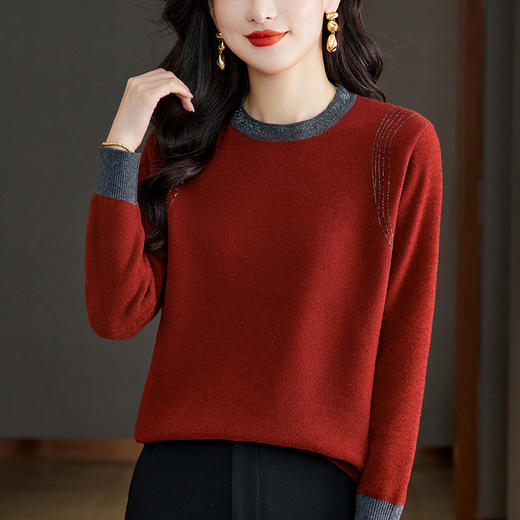 气质打底衫内搭宽松遮肚上衣，漂亮洋气减龄毛衣CC-22-2798 商品图0