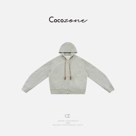 COCO ZONE 刘一一 “私藏卫衣”复古显瘦拉链连帽抽绳外套CD1A0193