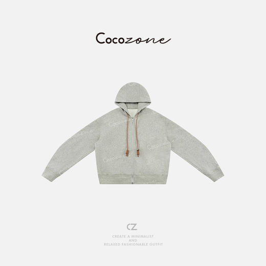 COCO ZONE 刘一一 “私藏卫衣”复古显瘦拉链连帽抽绳外套CD1A0193 商品图0