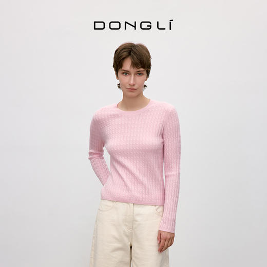 东黎 • 你本珍贵 小山羊绒女士秋季绞花套衫 5497 商品图5