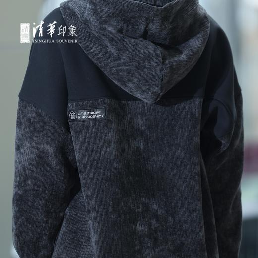 清华文创斜体英文落肩款套头帽衫 商品图9