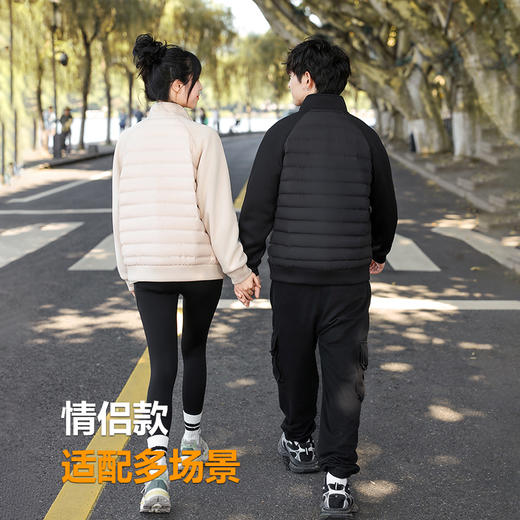 半身缘男女装 冬季插肩袖针织拼接轻薄情侣款立领羽绒服2529 商品图3