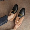 【预售5天】软牛皮复古平底乐福鞋女一脚蹬兔毛毛鞋金属扣休闲鞋MBJR&5149-2 商品缩略图3