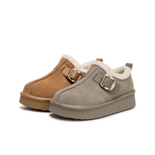 BF楼百丽毛毛乐福勃肯鞋厚底雪地靴2025冬季新款加绒保暖棉鞋E6D1DDM5 商品图0