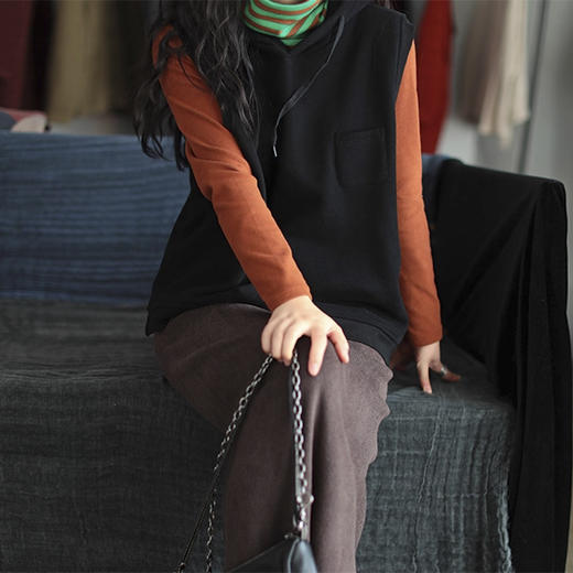 裁缝学苑AQ557秋冬连帽背心纸样马甲卫衣坎肩打版裁剪样板图纸 商品图2