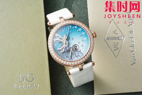 【侧面满钻】梵克雅宝新款诗意复杂功能系列 Lady Féerie女士石英腕表 象征喜悦与希望的仙子和芭蕾舞者