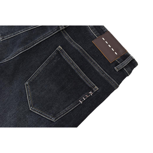 半身缘男裤 秋季后袋侧缝手缝绣花修身牛仔裤253201U10130064 商品图3