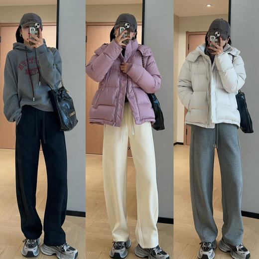 显瘦神裤！加绒加厚松紧高腰阔腿香蕉卫裤休闲裤女2025秋冬款！ 商品图3