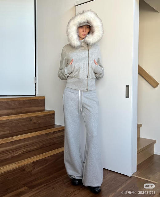 rare** al**散步系列宽腰螺纹可束脚喇叭卫裤8010301 商品图8