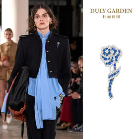 杜丽花园DULY GARDEN 法国高端设计胸针品牌蓝色玫瑰花朵礼品配饰 11326ZB