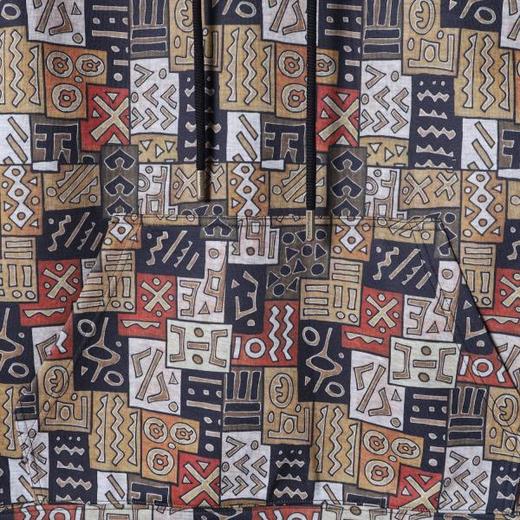 WY1194SDSA男士秋冬新款痞帅男装潮牌撞色不规则图案抽绳连帽卫衣百搭 商品图3