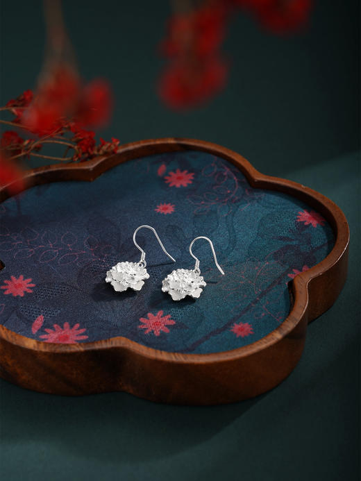 子佩集【花开静好】S990银耳环【LEH000008】花朵花丝2510 商品图6