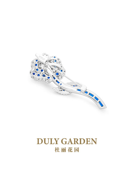 杜丽花园DULY GARDEN 法国高端设计胸针品牌蓝色玫瑰花朵礼品配饰 11326ZB 商品图3