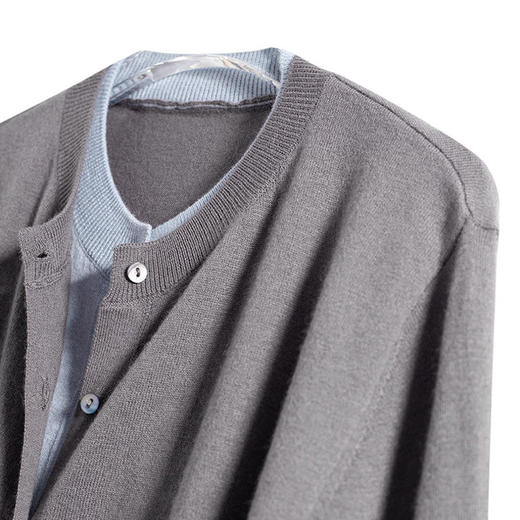 馥迦撞色百搭假两件针织开衫 商品图7