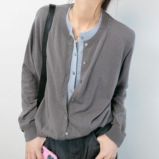 馥迦撞色百搭假两件针织开衫 商品图3