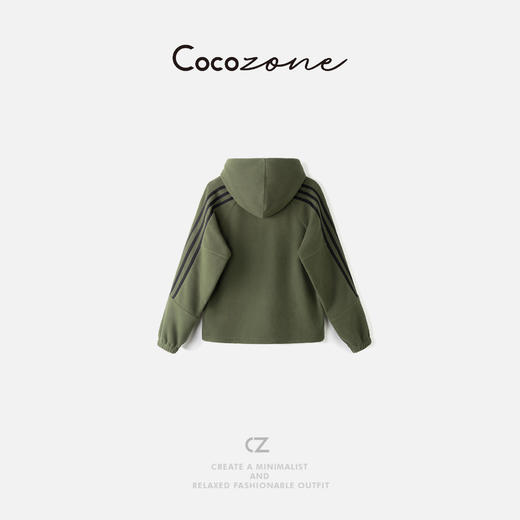 COCO ZONE 刘一一 半拉链连帽简约设计感百搭卫衣 CD1A1476 商品图1