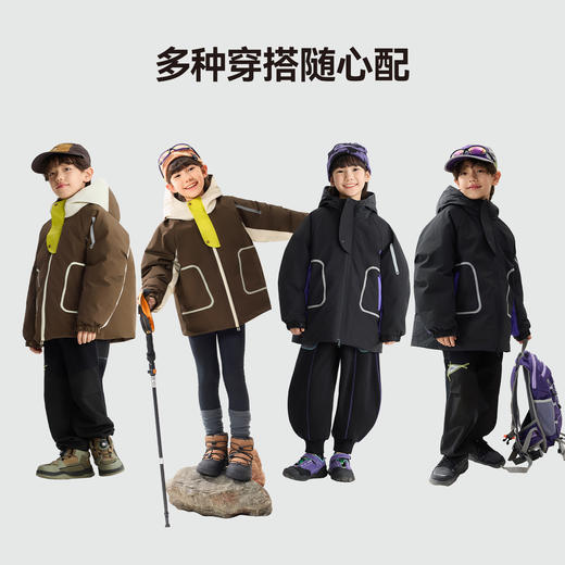 漫画家【滑雪冲锋羽绒】冬季新品儿童羽绒服耐磨挺括连帽羽绒服 商品图3