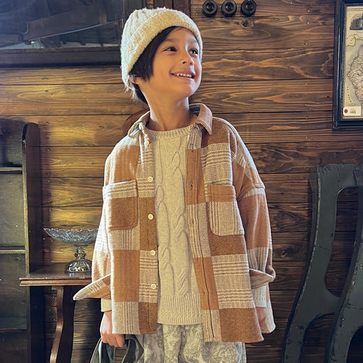 日本FITH童装 棉纺花呢 PLAID 格纹衬衫 商品图3