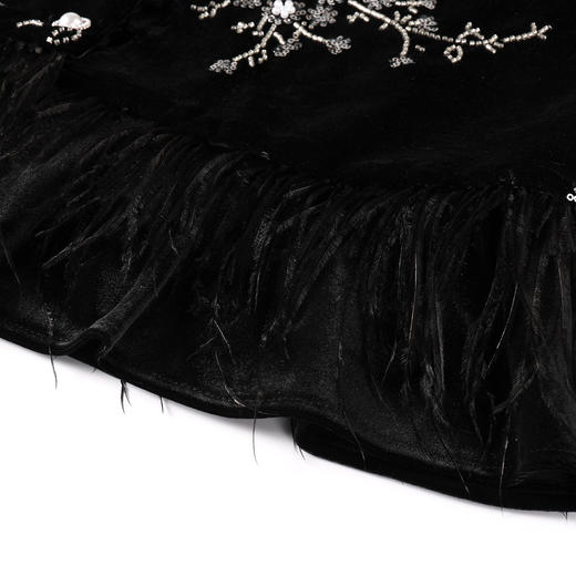 奢姿大码女装2025冬季胖妹妹时尚刺绣设计马甲搭百褶连衣裙套装9954953856 商品图3