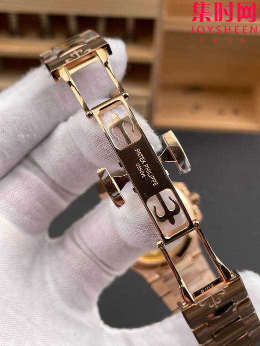 3K百达翡丽运动优雅系列 鹦鹉螺7118 全玫金钻圈玫瑰金盘 女士腕表 324一体机 商品图6