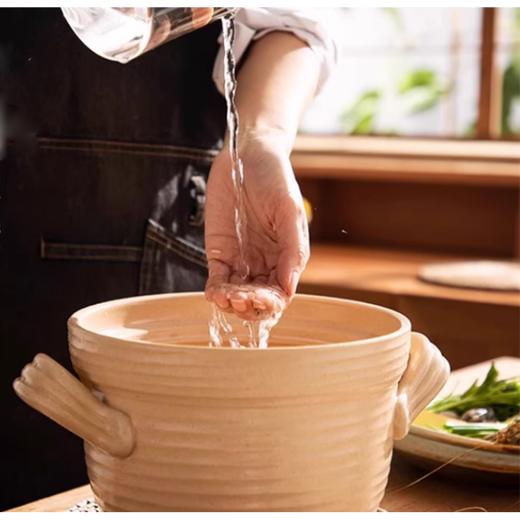 素陶草木灰砂锅3升| 双盖设计，加厚锅底、耐高温、不爆裂 商品图1
