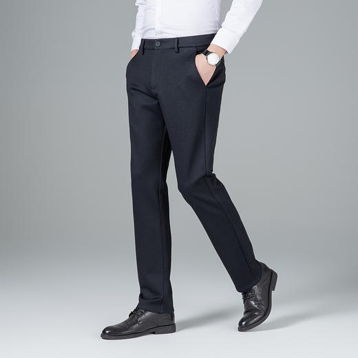 【莫代尔绵羊毛】罗蒙秋冬款休闲裤男士混纺针织不易起皱裤子磨毛内里舒适长裤子 商品图5