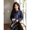 鹿向南「绒冬格调」蓝色圆领法长袖式针织开衫秋冬外搭温柔毛衣女DYL662051 商品缩略图3