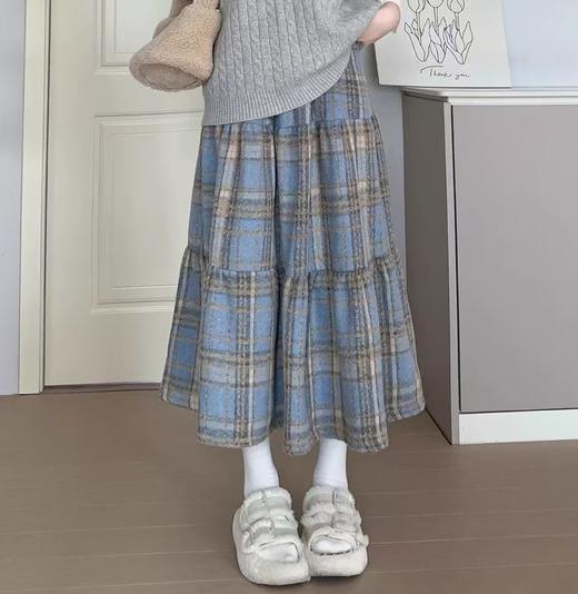 <曾小咸推荐>毛呢格纹蛋糕裙 日常价159/件 活动价89.99 ！【预售款，预计3-15天发货】 商品图3