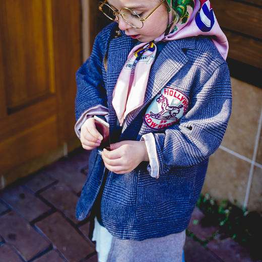 日本G2H童装 GO TO HOLLYWOOD 复古徽章格纹夹克 商品图3